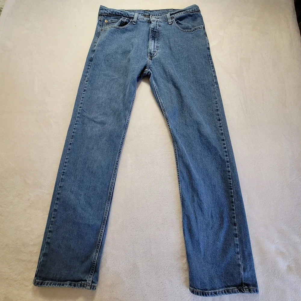 Levi's 505 Regular Fit Jeans Mens 38x34 Blue Straight Leg Denim Casual Rugged